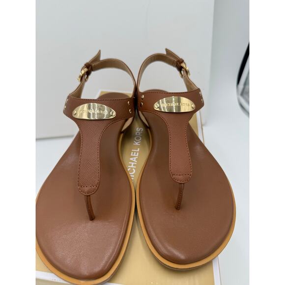 Michael Kors Brown Sandals with Gold Accents - Picture 5 of 9